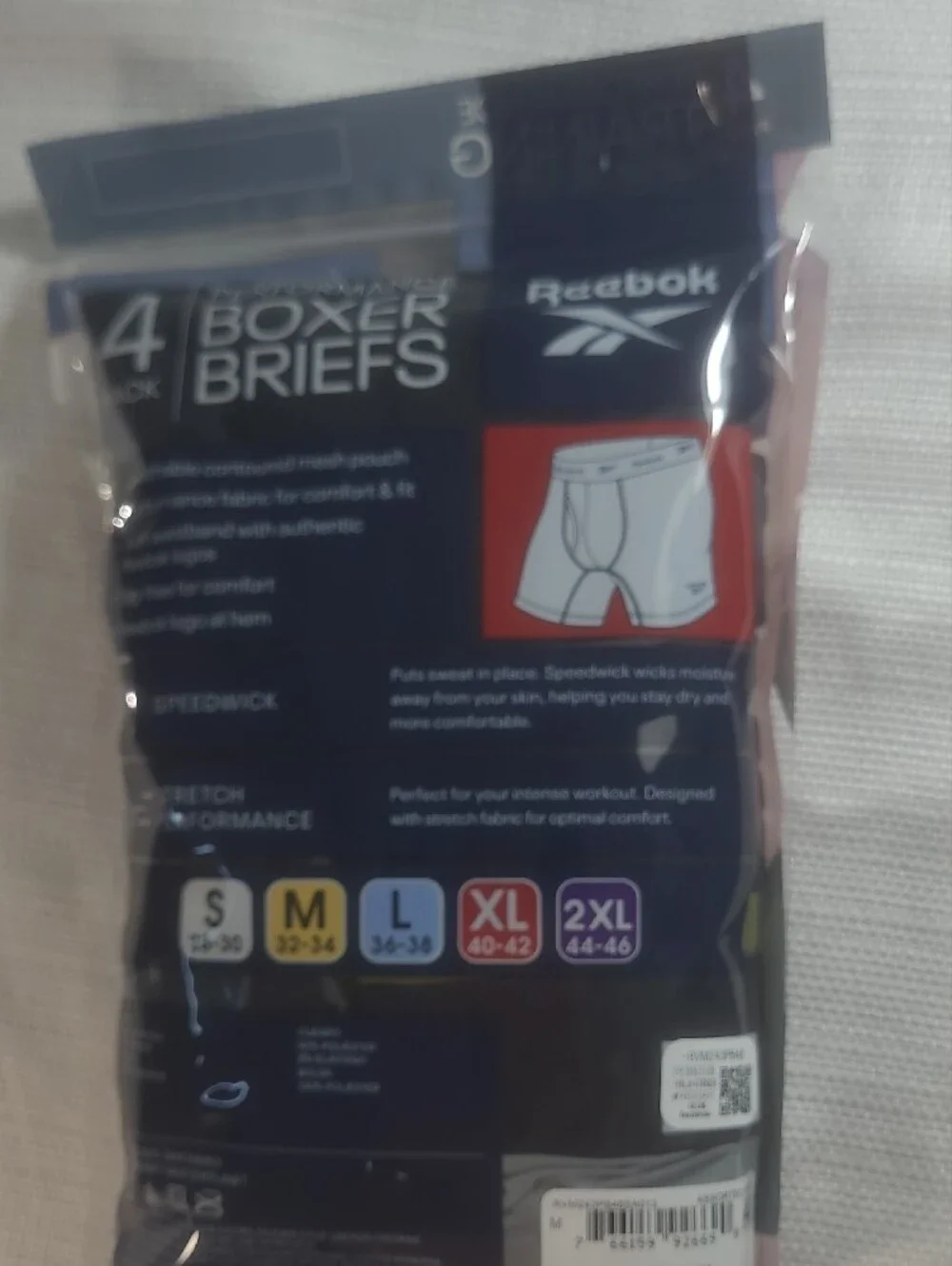 Reebok Men's Performance Boxer Briefs - Size Medium Black Gray Green  (4-Pack)